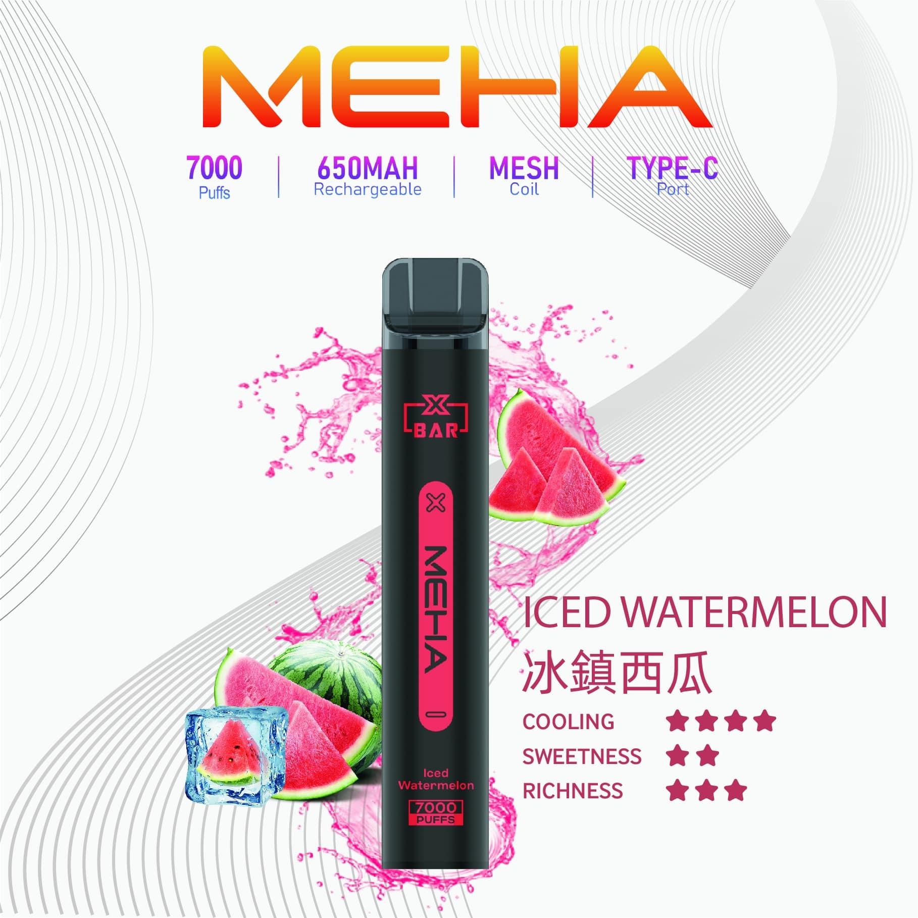 Meha Xbar 魅嗨小黑條 一次性電子煙 7000口|大容量持久型 台灣現貨供應:圖片 6