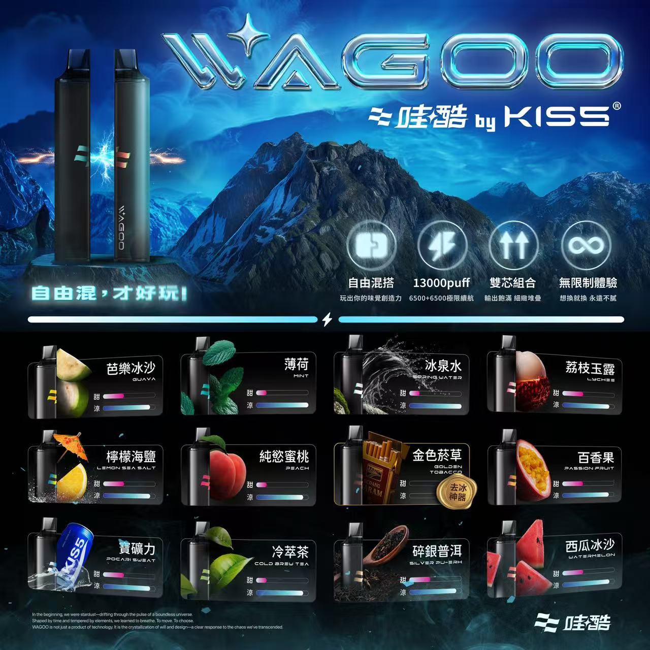 哇酷KIS5拋棄式6500口,迎接全新電子煙時代 (買十送一)